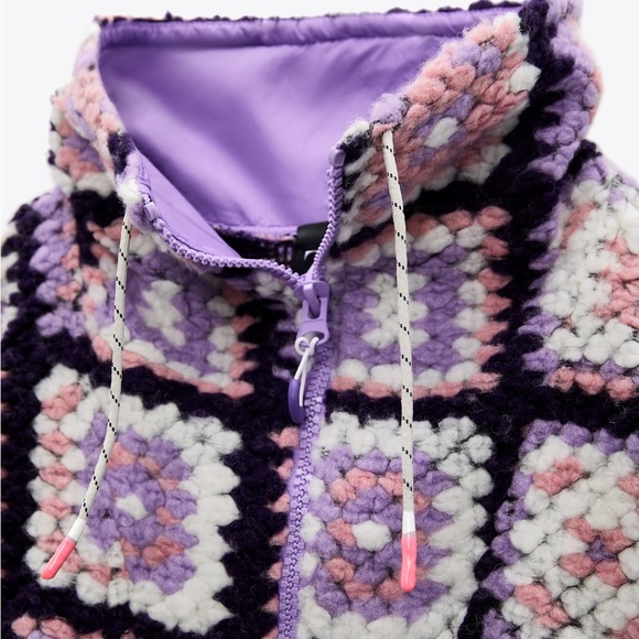 Size XS-S | Zara | NWT Oversized Crochet Effect Wool Sweater - Picture 10 of 11